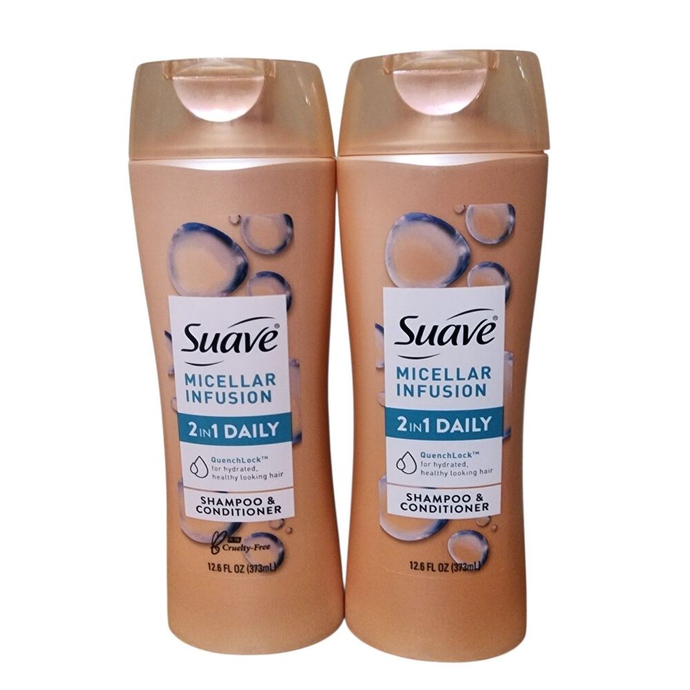 Lot of 2 Suave Micellar Infusion 2 in 1 Daily Shampoo & Conditioner 12.6 oz New